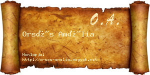 Orsós Amália névjegykártya