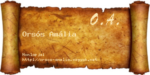 Orsós Amália névjegykártya
