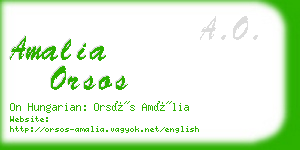 amalia orsos business card
