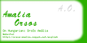 amalia orsos business card
